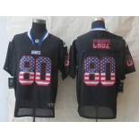 nike nfl jerseys new york giants #80 cruz black[Elite USA flag fashion]