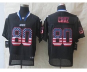 nike nfl jerseys new york giants #80 cruz black[Elite USA flag fashion]