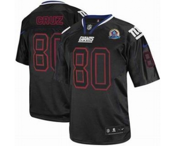 nike nfl jerseys new york giants #80 cruz black[Elite lights out 50th Patch]