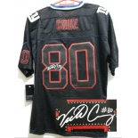 nike nfl jerseys new york giants #80 cruz black[Elite lights out signature]