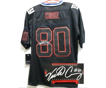 nike nfl jerseys new york giants #80 cruz black[Elite lights out signature]