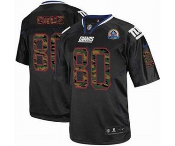 nike nfl jerseys new york giants #80 cruz black[camo fashion Elite 50th Patch]