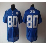 nike nfl jerseys new york giants #80 cruz blue[Elite 50th Patch]