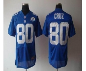 nike nfl jerseys new york giants #80 cruz blue[Elite 50th Patch]