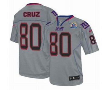 nike nfl jerseys new york giants #80 cruz grey[Elite lights out 50th Patch]