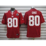 nike nfl jerseys new york giants #80 cruz red[Elite 50th Patch]