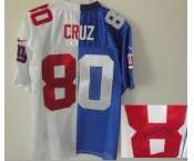 nike nfl jerseys new york giants #80 cruz white-blue[Elite split signature]