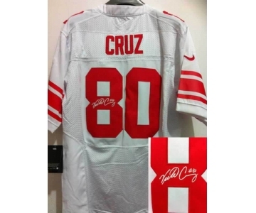 nike nfl jerseys new york giants #80 cruz white[Elite signature]