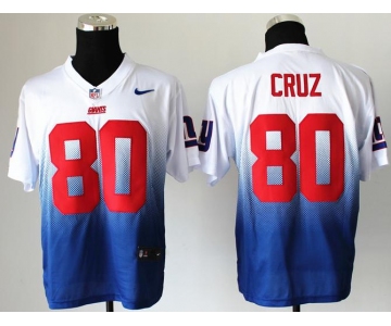 nike nfl jerseys new york giants #80 victor cruz white-blue[Elite drift fashion][second version]