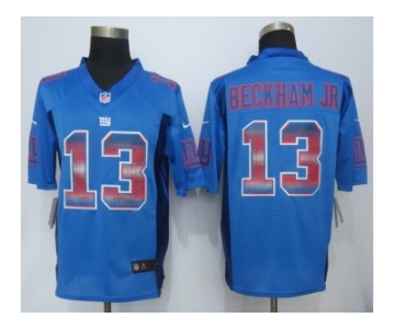 2015 new nike york giants #13 beckham blue strobe jerseys[limited]