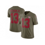 Men Nike New York Giants #13 Odell Beckham Jr Limited Olive 2017 Salute to Service NFL Jersey