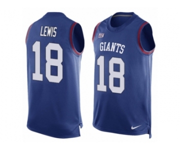 Men Nike New York Giants #18 Roger Lewis Limited Royal Blue Player Name & Number Tank Top NFL Jersey