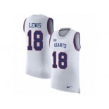 Men Nike New York Giants #18 Roger Lewis White Rush Player Name & Number Tank Top NFL Jersey