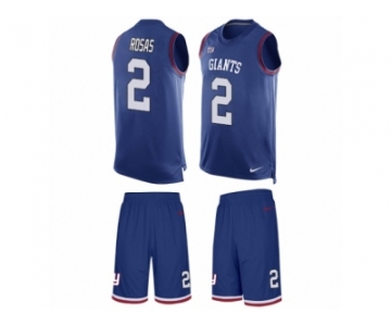 Men Nike New York Giants #2 Aldrick Rosas Limited Royal Blue Tank Top Suit NFL Jersey