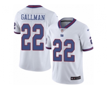 Men Nike New York Giants #22 Wayne Gallman Limited White Rush Vapor Untouchable NFL Jersey