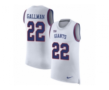 Men Nike New York Giants #22 Wayne Gallman White Rush Player Name & Number Tank Top NFL Jersey