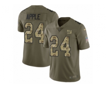 Men Nike New York Giants #24 Eli Apple Limited Olive Camo 2017 Salute to Service NFL Jersey