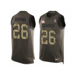 Men Nike New York Giants #26 Orleans Darkwa Limited Green Salute to Service Tank Top NFL Jersey