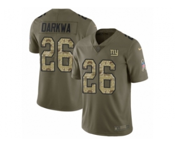 Men Nike New York Giants #26 Orleans Darkwa Limited Olive Camo 2017 Salute to Service NFL Jersey