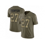 Men Nike New York Giants #27 Darian Thompson Limited Olive Camo 2017 Salute to Service NFL Jersey