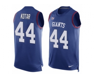 Men Nike New York Giants #44 Doug Kotar Limited Royal Blue Player Name & Number Tank Top NFL Jersey