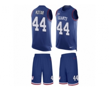 Men Nike New York Giants #44 Doug Kotar Limited Royal Blue Tank Top Suit NFL Jersey