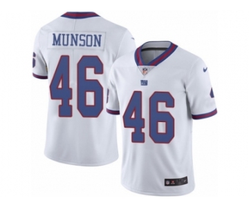 Men Nike New York Giants #46 Calvin Munson Limited White Rush Vapor Untouchable NFL Jersey