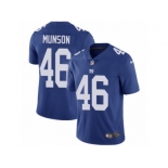 Men Nike New York Giants #46 Calvin Munson Royal Blue Team Color Vapor Untouchable Limited Player NFL Jersey