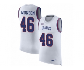 Men Nike New York Giants #46 Calvin Munson White Rush Player Name & Number Tank Top NFL Jersey