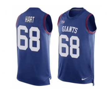 Men Nike New York Giants #68 Bobby Hart Limited Royal Blue Player Name & Number Tank Top NFL Jersey