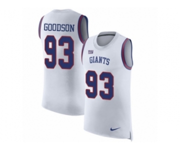 Men Nike New York Giants #93 B.J. Goodson White Rush Player Name & Number Tank Top NFL Jersey