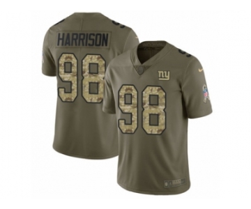 Men Nike New York Giants #98 Damon Harrison Limited Olive Camo 2017 Salute to Service NFL Jersey