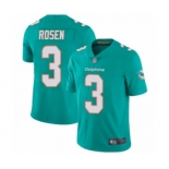 Men's Miami Dolphins #3 Josh Rosen Aqua Green Team Color Vapor Untouchable Limited Player Football Jersey