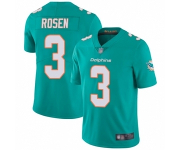 Men's Miami Dolphins #3 Josh Rosen Aqua Green Team Color Vapor Untouchable Limited Player Football Jersey