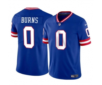 Men's New York Giants #0 Brian Burns Blue Throwback Vapor Untouchable Limited Football Stitched Jersey