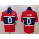 Men's New York Giants #0 Brian Burns Limited Red Alternate FUSE Team Patch Vapor Jersey