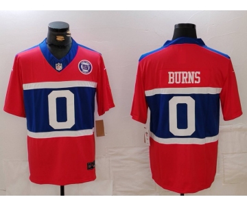 Men's New York Giants #0 Brian Burns Limited Red Alternate FUSE Team Patch Vapor Jersey