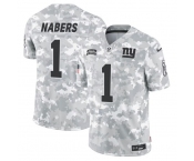 Men's New York Giants #1 Malik Nabers 2024 F.U.S.E Arctic Camo Salute To Service Limited Stitched Football Jersey