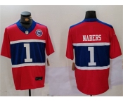 Men's New York Giants #1 Malik Nabers Red 2024 F.U.S.E. With Patch Vapor Untouchable Limited Football Stitched Jersey