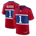 Men's New York Giants #1 Malik Nabers Red Vapor Untouchable Limited Stitched Jersey