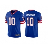 Men's New York Giants #10 Eli Manning Royal Vapor Untouchable Limited Stitched Jersey