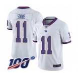 Men's New York Giants #11 Phil Simms Limited White Rush Vapor Untouchable 100th Season Football Jersey