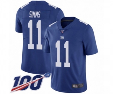 Men's New York Giants #11 Phil Simms Royal Blue Team Color Vapor Untouchable Limited Player 100th Season Football Jersey