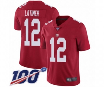 Men's New York Giants #12 Cody Latimer Red Limited Red Inverted Legend 100th Season Football Jersey