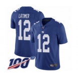 Men's New York Giants #12 Cody Latimer Royal Blue Team Color Vapor Untouchable Limited Player 100th Season Football Jersey