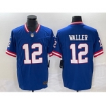 Men's New York Giants #12 Darren Waller Blue 2023 FUSE Classic Vapor Limited Jersey