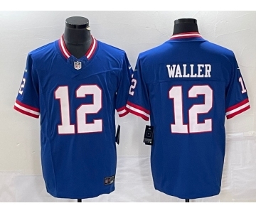 Men's New York Giants #12 Darren Waller Blue 2023 FUSE Classic Vapor Limited Jersey