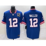 Men's New York Giants #12 Darren Waller Number Blue 2023 FUSE Classic Vapor Limited Jersey