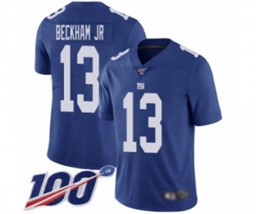 Men's New York Giants #13 Odell Beckham Jr Royal Blue Team Color Vapor Untouchable Limited Player 100th Season Football Jersey