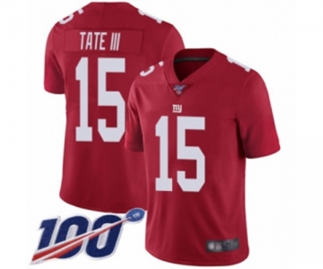 Men's New York Giants #15 Golden Tate III Red Limited Red Inverted Legend 100th Season Football Jersey